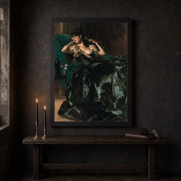 Victorian Woman Sleeping Art Print Dark Academia Gothic Decor 2