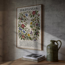 Vintage Floral Philippians 48 Print, Christian Wall Art (Digital Download)