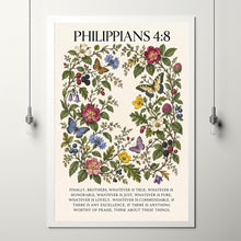 Vintage Floral Philippians 48 Print, Christian Wall Art (Digital Download)