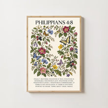 Vintage Floral Philippians 48 Print, Christian Wall Art (Digital Download)