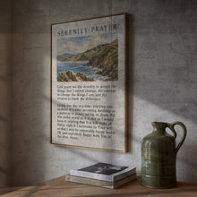 Vintage Serenity Prayer Christian Poster Landscape Bible Verse