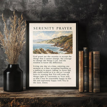 Vintage Serenity Prayer Christian Poster Landscape Bible Verse