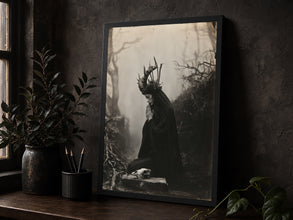 Witch Praying Art Poster Print Dark Academia Gothic Home Decor 1