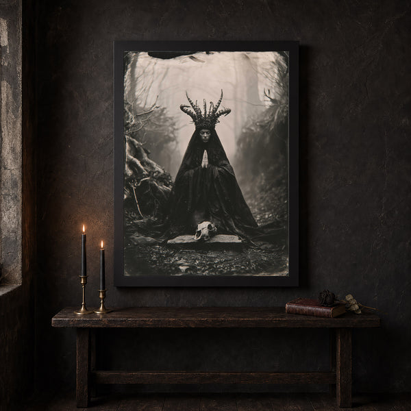 Witch Praying Art Poster Print Dark Academia Gothic Home Decor 2