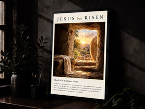 jesus has risen mark-16-4-6 redesign Poster