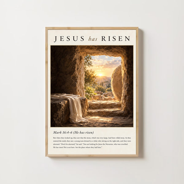 jesus has risen mark-16-4-6 redesign Poster